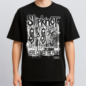 Alternative view of Slipknot 25th Anniversary Vintage 1999 Nu Metal Bootleg Washed Industrial