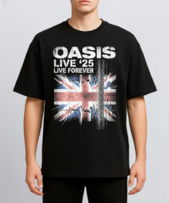 Alternative view of Oasis Live Forever 25 Vintage Britpop Reunion Bootleg Washed Distortion