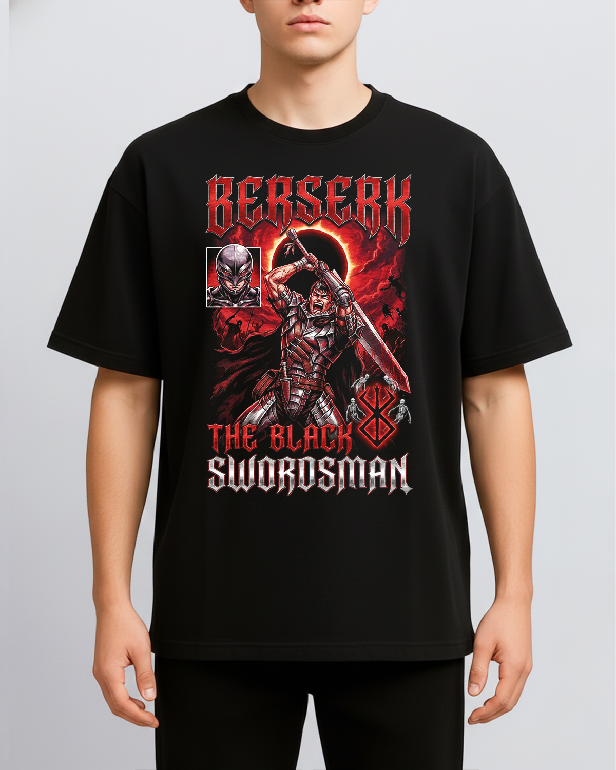 Berserk Guts Black Swordsman Vintage 90s Dark Fantasy Anime Heavy Metal - Image 3