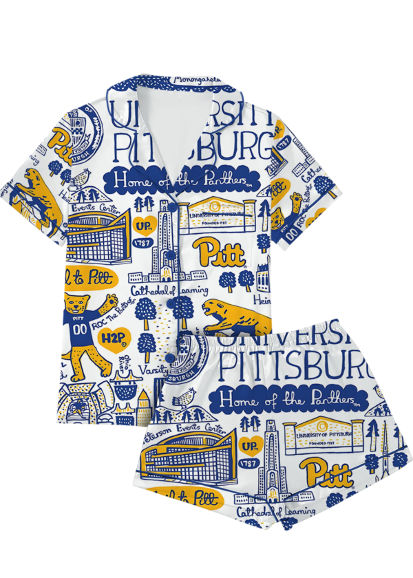 University Of Pittsburgh Satin Pajama Set For Women