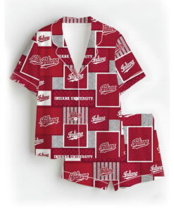 Indiana University Hoosiers Satin Pajama Set For Women