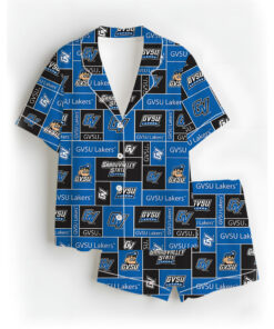 Valley State University Lakers GVSU College Royal Blue Satin Pajama Set For Women