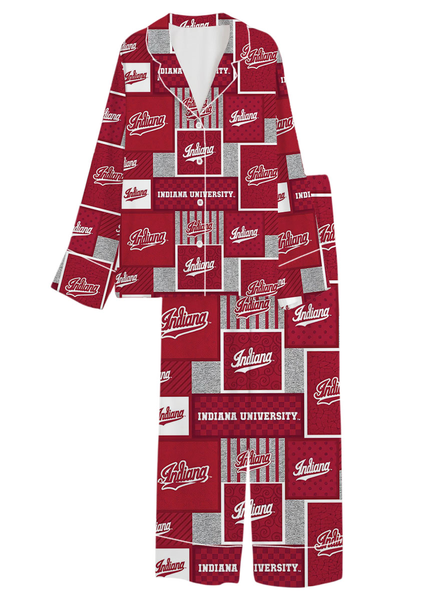 Indiana University Hoosiers Satin Pajama Set For Women - Image 13