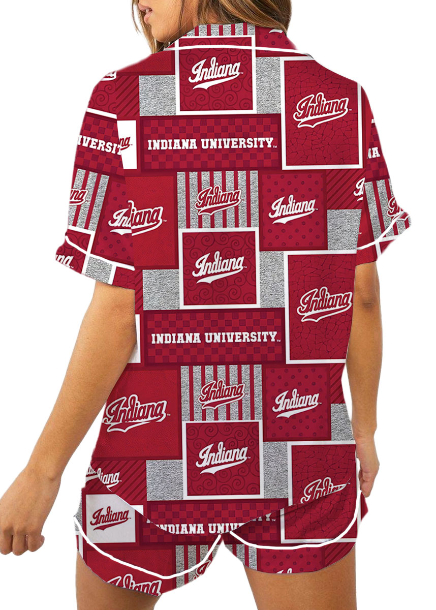 Indiana University Hoosiers Satin Pajama Set For Women - Image 7