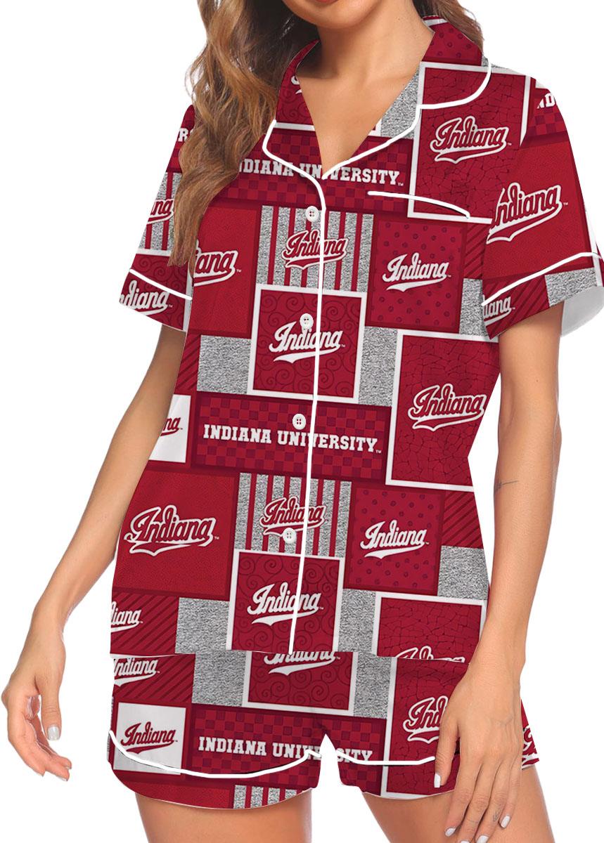 Indiana University Hoosiers Satin Pajama Set For Women - Image 3