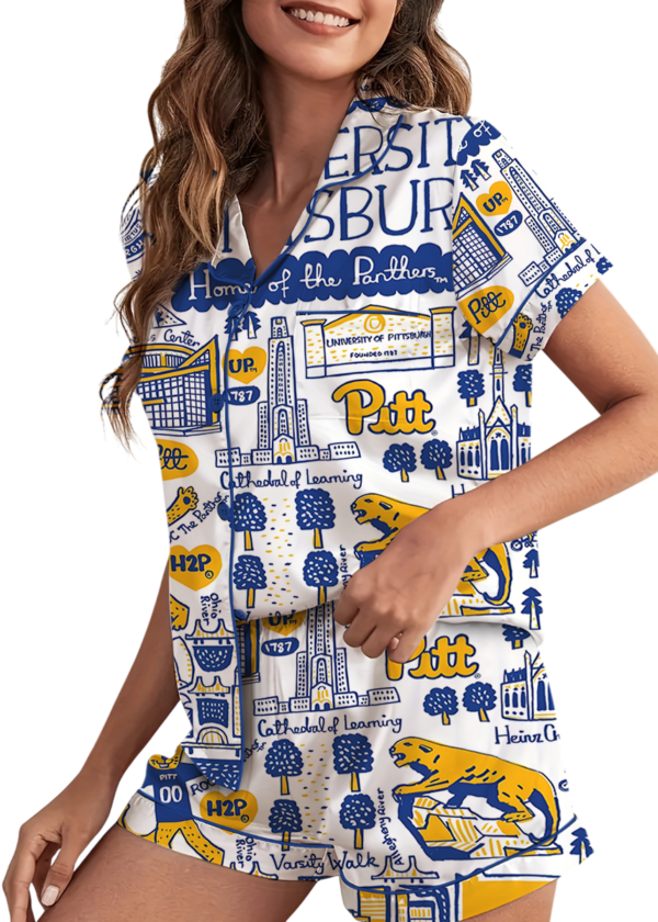 Alternative view of University Of Pittsburgh Satin Pajama Set For Women