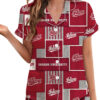 Indiana University Hoosiers Satin Pajama Set For Women