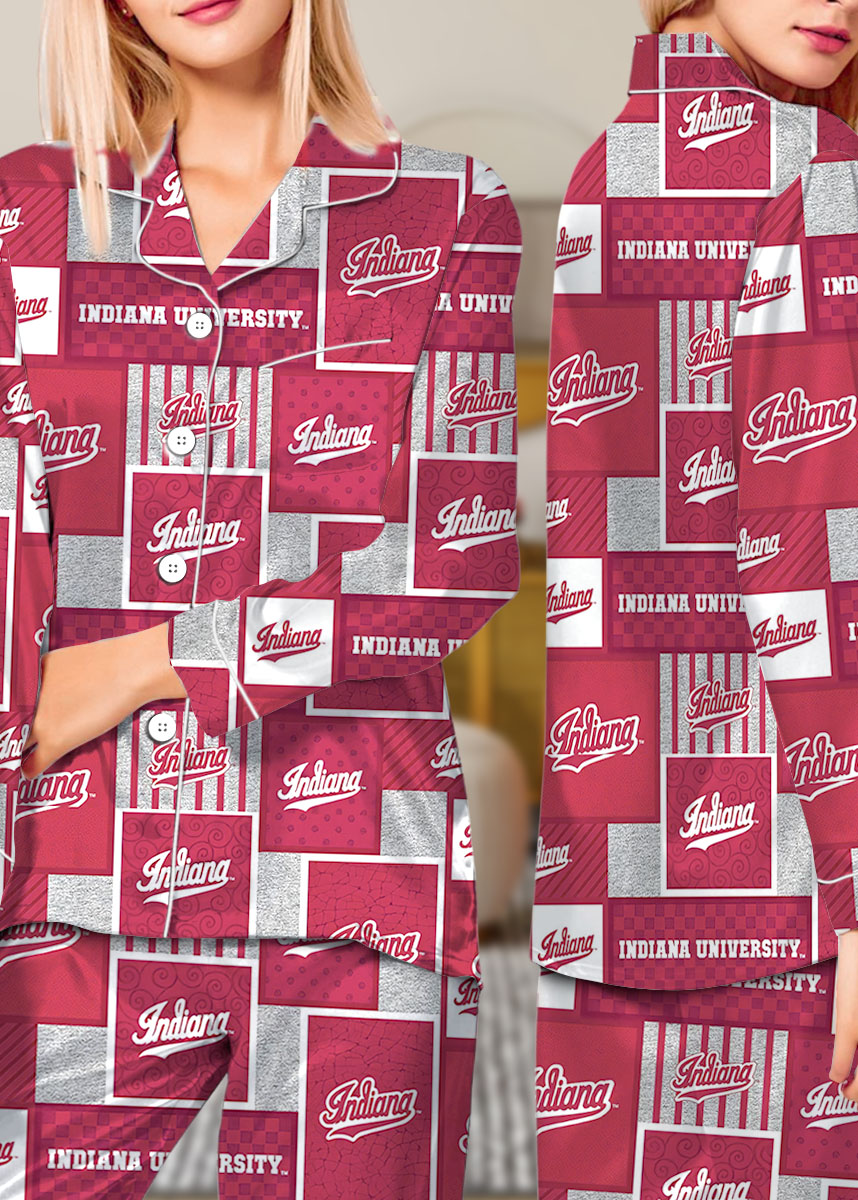 Indiana University Hoosiers Satin Pajama Set For Women - Image 10