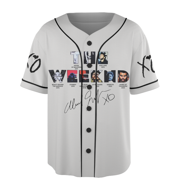 Alternative view of The Weeknd Music Tour 2026 Baseball Jersey, XO Era Graphic Baseball Jersey