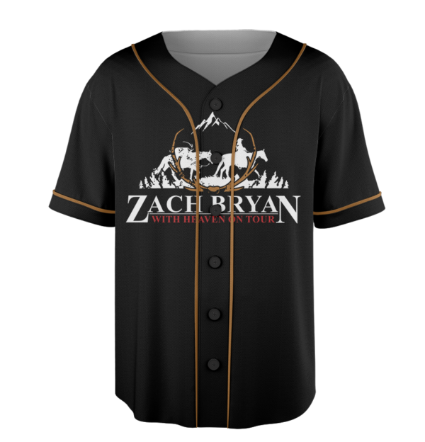 Zach Bryan Tour Baseball Jersey, With Heaven On Tour 2026 Jersey, Country Music Concert, Vintage Western Graphic Shirt