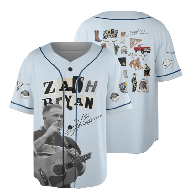 Zach Bryan Tour Baseball Jersey, With Heaven On Tour 2026 Jersey, Country Music Concert, Vintage Western Graphic Shirt