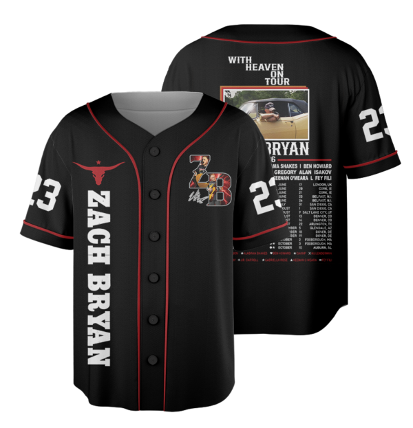 Zach Bryan With Heaven On Tour 2026 Baseball Jersey