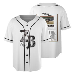 Zach Bryan Tour Baseball Jersey, With Heaven On Tour 2026 Jersey, Country Music Concert, Vintage Western Graphic Shirt