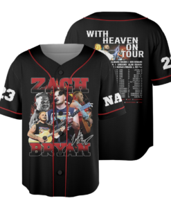Zach Bryan Tour Baseball Jersey, With Heaven On Tour 2026 Jersey, Country Music Concert, Vintage Western Graphic Shirt