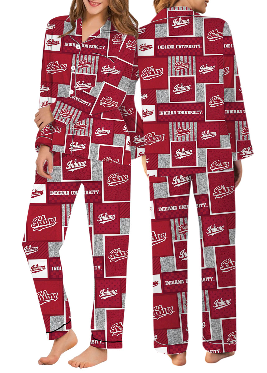Indiana University Hoosiers Satin Pajama Set For Women - Image 11