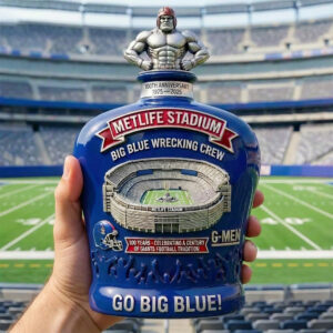 New York Giants Metlife Stadium 100Th Anniversary Trophy Whiskey Bottle