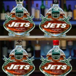 New York Jets Nick Mangold 1984-2025 Forever A Jet Forever A Legend Whiskey Bottle