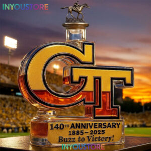 Georgia Tech Yellow Jackets 140th Anniversary Whiskey Bottle