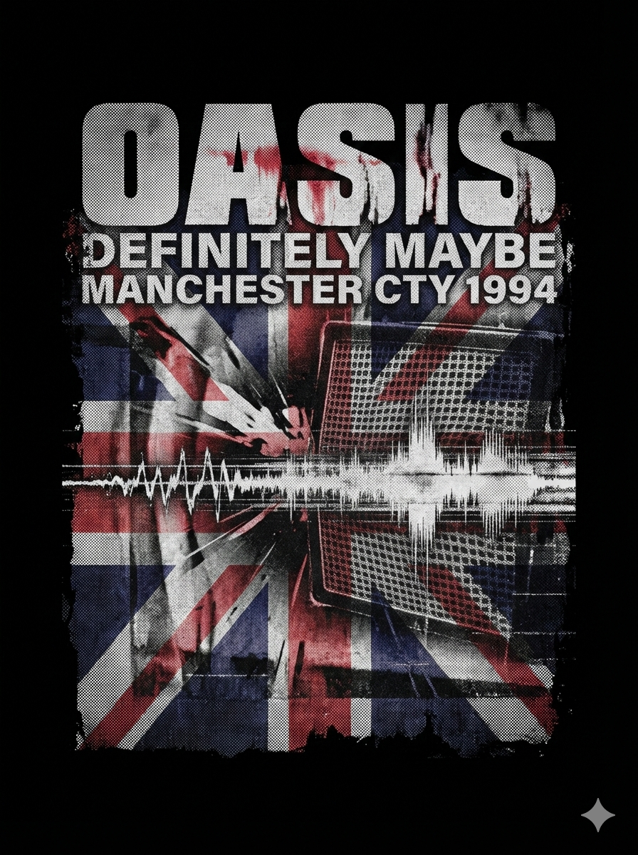 Oasis Definitely Maybe Era Vintage Britpop Reunion Bootleg Washed Distortion - Image 3
