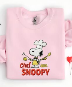 Chef Snoopy Embroidery Sweatshirt, Cute Peanuts Dog Machine Embroidery Shirt