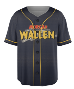 Alternative view of Wallen Concert Jersey - Distressed Text & Back Graphic Shirt