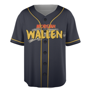 Alternative view of Wallen Concert Jersey - Distressed Text & Back Graphic Shirt