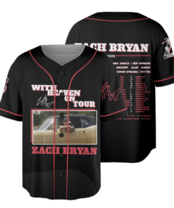 Zach Bryan Tour Baseball Jersey, With Heaven On Tour 2026 Jersey, Country Music Concert, Vintage Western Graphic Shirt