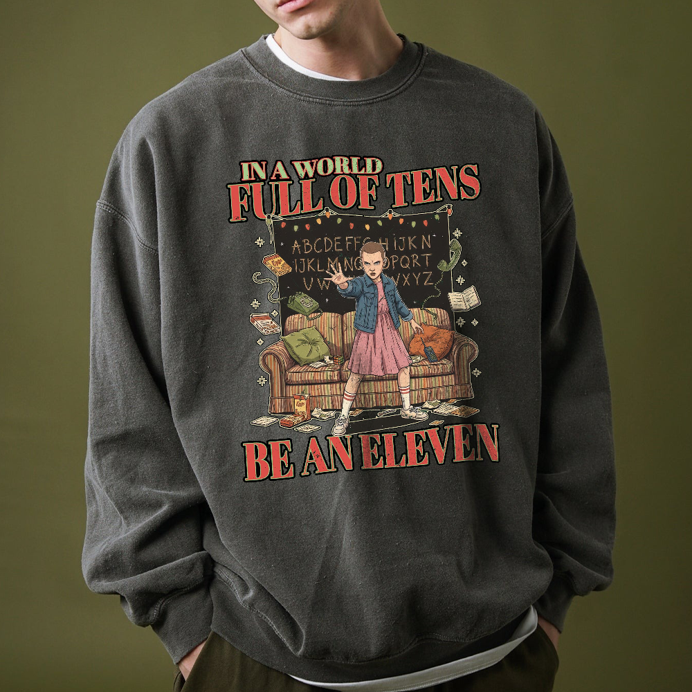 In A World Full Of Tens Be An Eleven Shirt, Hawkins The Upside Down Sweatshirt, Retro Graphic Shirt For Movie Fan Hoodie, Instant Noodles - Image 2