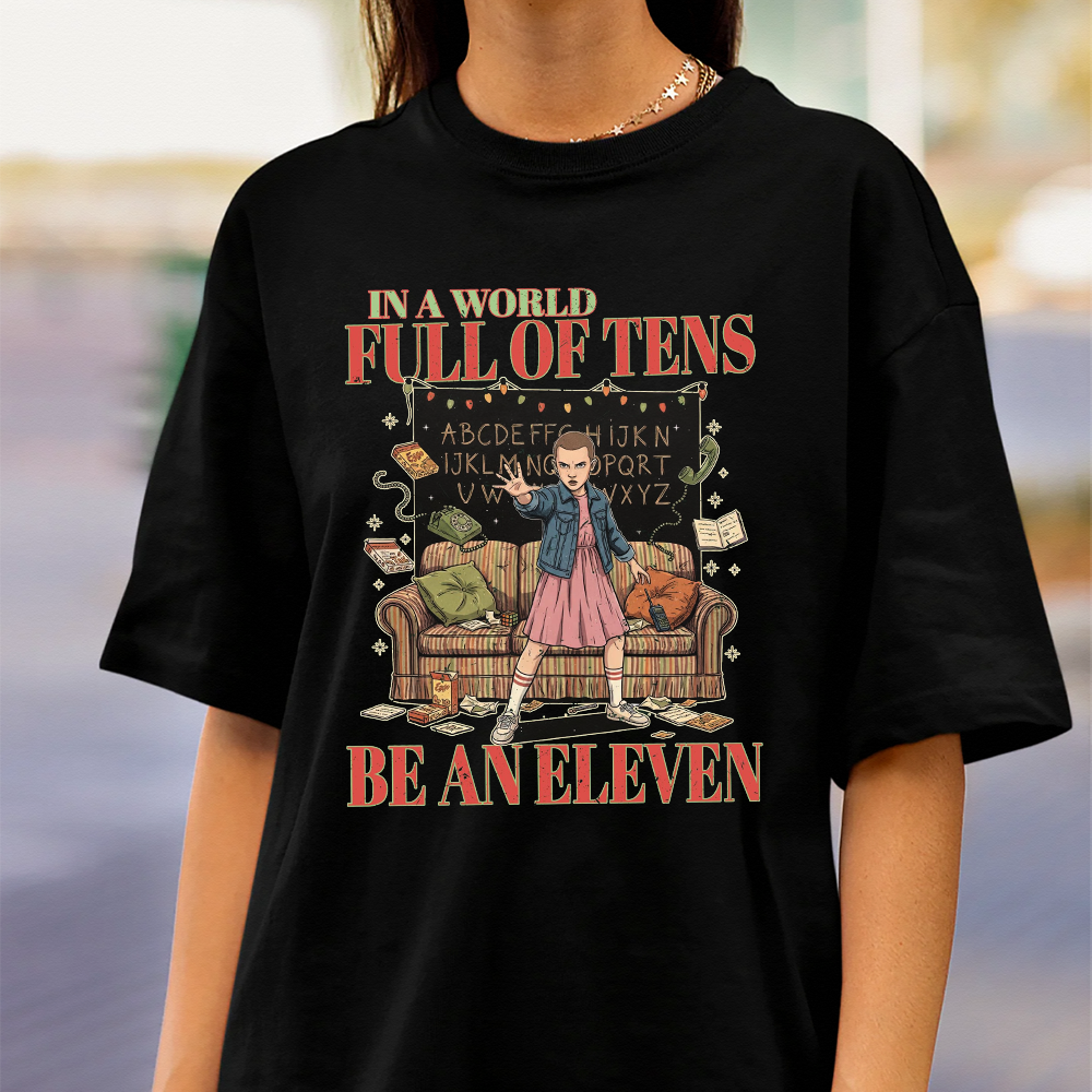 In A World Full Of Tens Be An Eleven Shirt, Hawkins The Upside Down Sweatshirt, Retro Graphic Shirt For Movie Fan Hoodie, Instant Noodles - Image 3