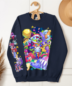 Alternative view of The Amazing Digital Circus Shirt, Trippy Digital Character Style Sweatshirt, Whimsical Cartoon Aesthetic Hoodie