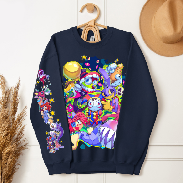 Alternative view of The Amazing Digital Circus Shirt, Trippy Digital Character Style Sweatshirt, Whimsical Cartoon Aesthetic Hoodie
