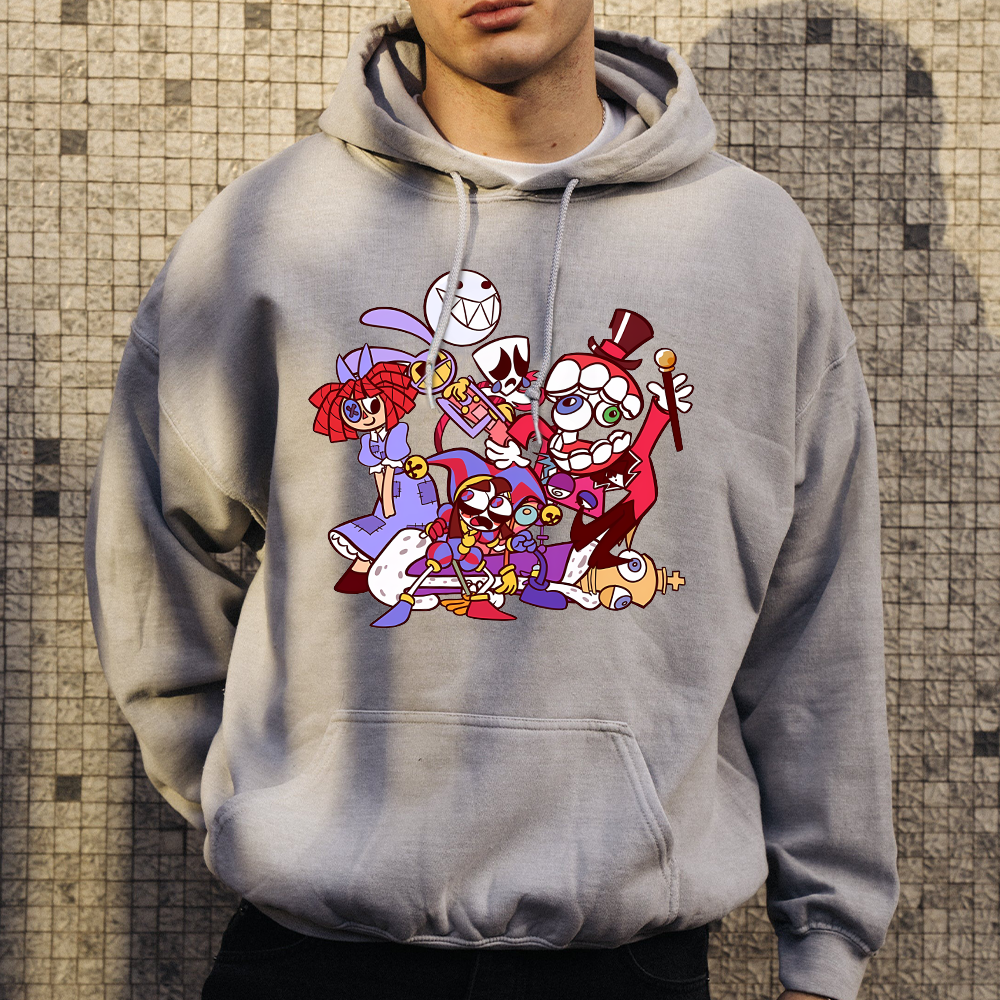 Digital Circus Japanese Graphic Tee, Pomni Themed Sweatshirt, Amazing Digital Circus style Hoodie - Image 3