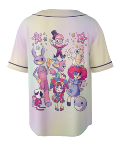 Alternative view of The Amazing Digital Circus Baseball Jersey, Funny Circus Characters Jersey