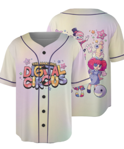 The Amazing Digital Circus Baseball Jersey, Funny Circus Characters Jersey