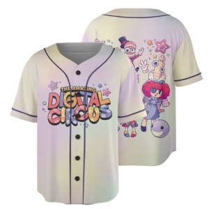 The Amazing Digital Circus Baseball Jersey, Funny Circus Characters Jersey