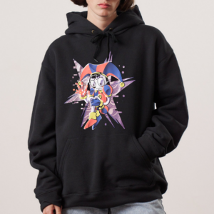 Alternative view of The Amazing Circus Pomni T-Shirt, Glitter Graphic Tee, Cute Cartoon Clown Shirt, Aesthetic Animation Top