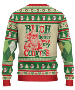 Alternative view of Just Here For The Cookies Christmas Ugly Sweater, Gingerbread Sweatshirt Cookie Baking Crew Crewneck, Christmas Couple Pullover Gift for Baker