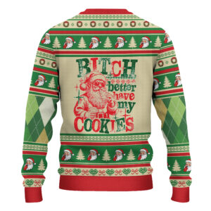 Alternative view of Just Here For The Cookies Christmas Ugly Sweater, Gingerbread Sweatshirt Cookie Baking Crew Crewneck, Christmas Couple Pullover Gift for Baker