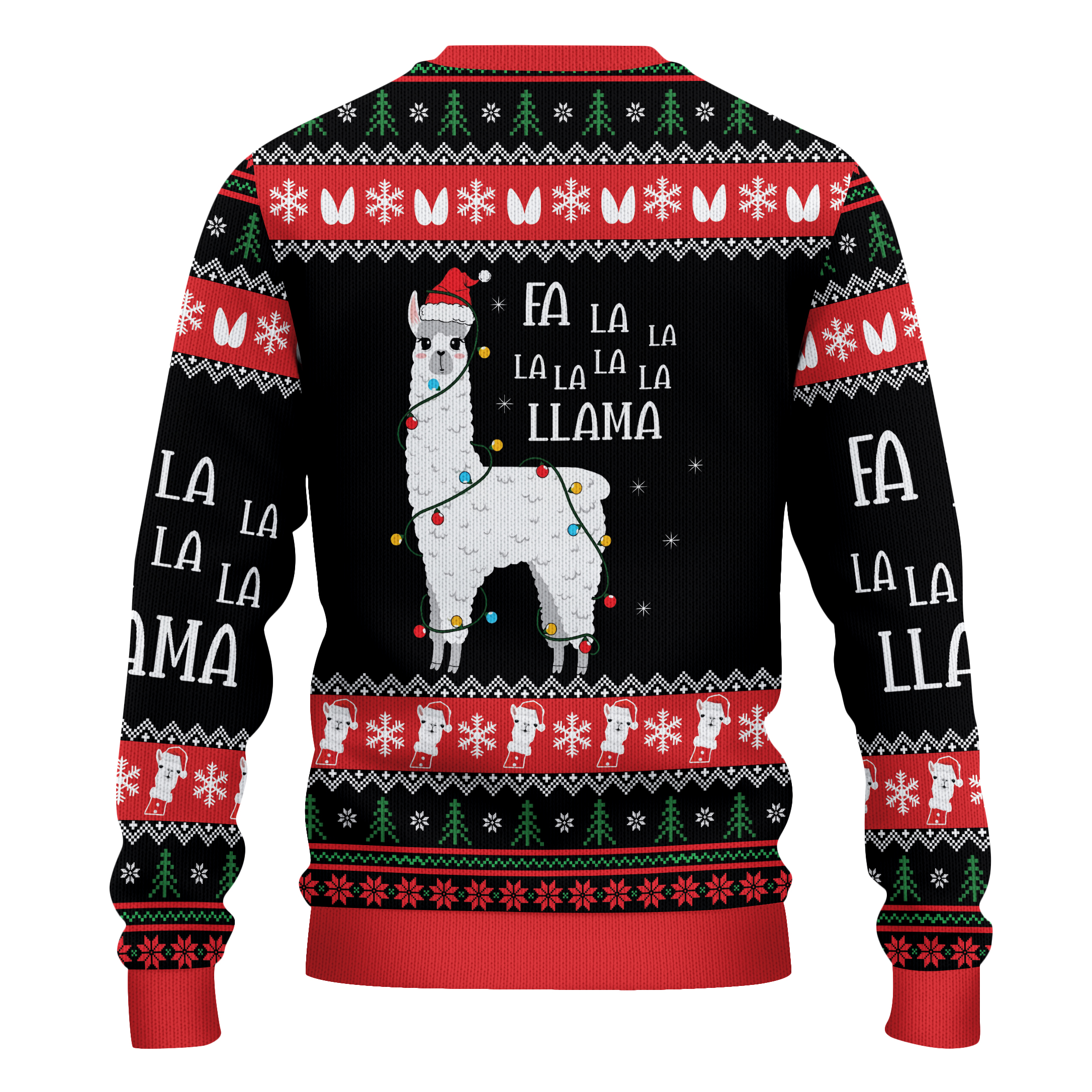 Fa La La Llama Ugly Christmas Sweater, Funny Llama Xmas Sweatshirt, Holiday Knit Pullover, Novelty Christmas Gift for Men & Women - Image 3