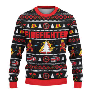 Alternative view of Fa La La Llama Ugly Christmas Sweater, Funny Llama Xmas Sweatshirt, Holiday Knit Pullover, Novelty Christmas Gift for Men & Women