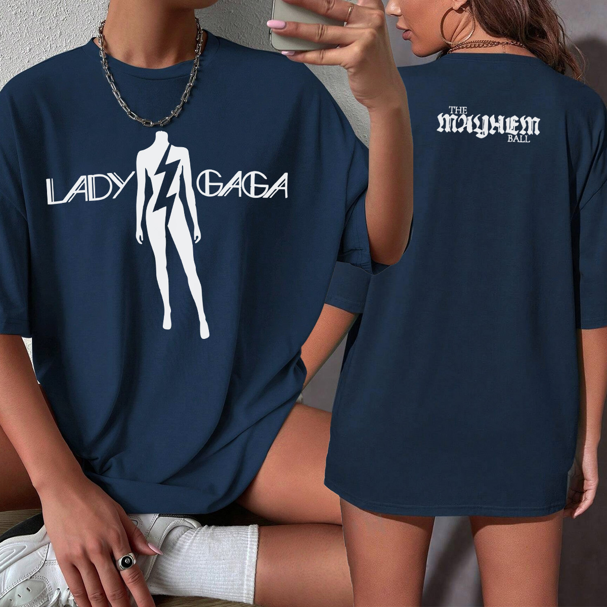Lady Gaga Mannequin Lightning T-Shirt - Image 4
