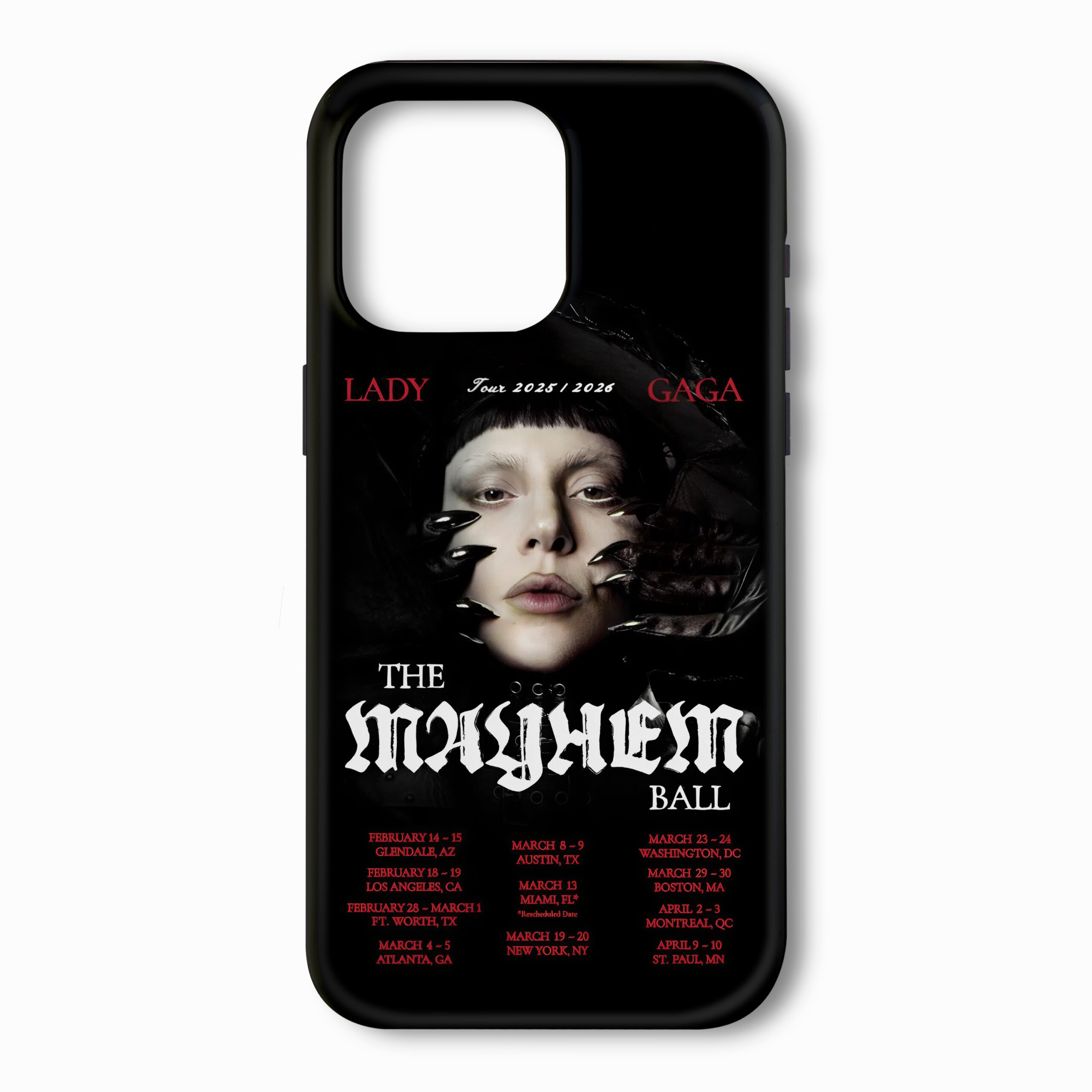 The Mayhem Ball Official Tour Dates Case - Gothic Lady Gaga Cover