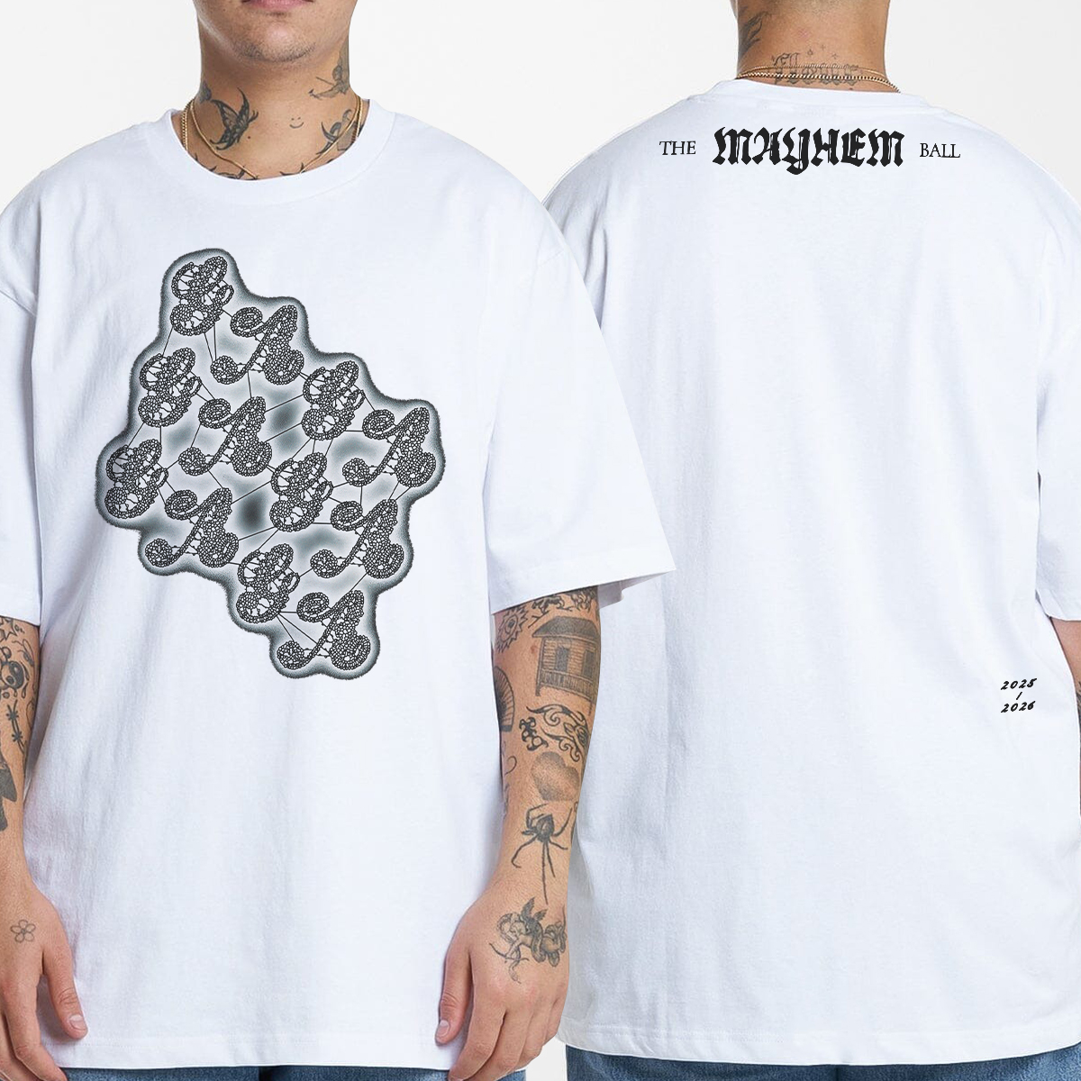 Mayhem Ball Lace Design T-Shirt: Unisex Bella Canvas Little Monster Tee - Image 3