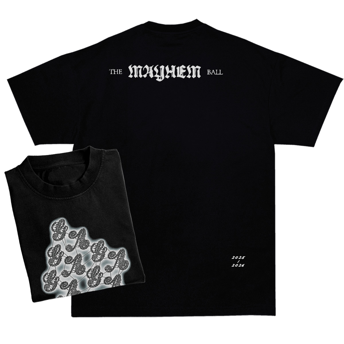 Mayhem Ball Lace Design T-Shirt: Unisex Bella Canvas Little Monster Tee - Image 5