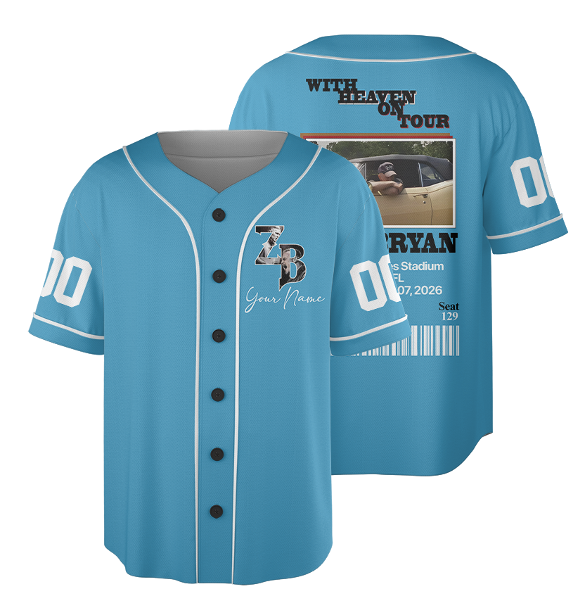 Personalized Zach Bryan Concert Baseball Jersey, Physical Souvenir Ticket