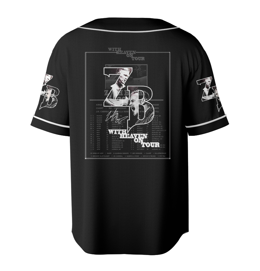 Zach Bryan With Heaven On Tour 2026 Baseball Jersey - Image 3