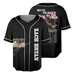 Zach Bryan With Heaven On Tour 2026 Baseball Jersey, Zach Bryan Country Music Jersey, Zach Bryan Fan Gift