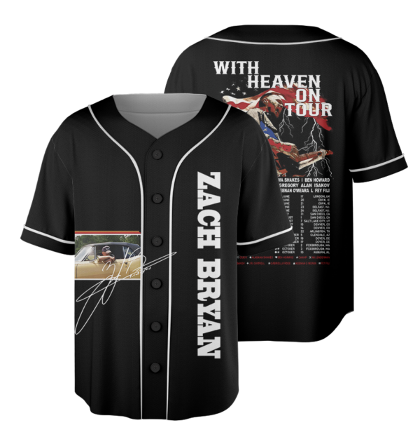 Zach Bryan With Heaven On Tour 2026 Baseball Jersey, Zach Bryan Country Music Jersey, Zach Bryan Fan Gift