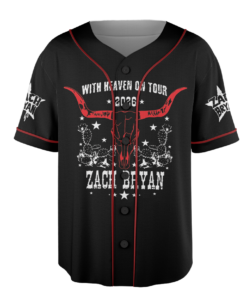 Alternative view of Zach Bryan Tour 2026 Baseball Jersey, With Heaven On Country Music Fan Merch, Kids & Youth Concert Jersey Gift