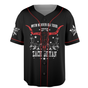 Alternative view of Zach Bryan Tour 2026 Baseball Jersey, With Heaven On Country Music Fan Merch, Kids & Youth Concert Jersey Gift